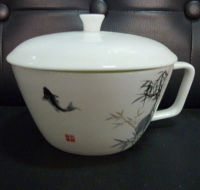 【厂家批发骨质瓷汤碗杯带盖 陶瓷早餐汤碗 汤杯带盖】价格,厂家,图片,杯子,淄博建德陶瓷-